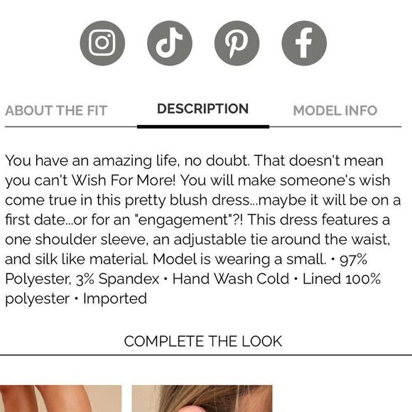 Red Dress Boutique Aaakaa Wish For More One Shoulder Ruffle Satin Dress Blush M - Picture 9 of 13